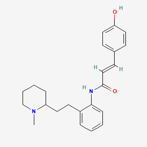 (E)-3-(4-hydroxyphenyl)-N-[2-[2-(1-methylpiperidin-2-yl)ethyl]phenyl]prop-2-enamide