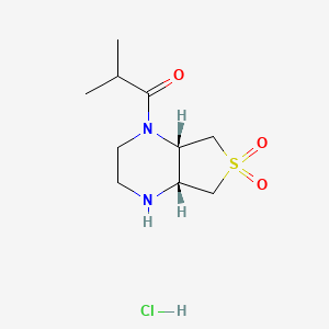molecular formula C10H19ClN2O3S B1383876 (4aR,7aS)-1-异丁酰基八氢噻吩并[3,4-b]吡嗪 6,6-二氧化物盐酸盐 CAS No. 2173052-48-5