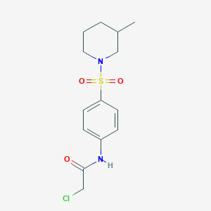 molecular formula C14H19ClN2O3S B1383877 2-Chloro-N-{4-[(3-methylpiperidin-1-yl)sulfonyl]phenyl}acetamide CAS No. 2173125-21-6