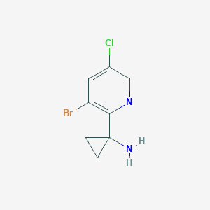 molecular formula C8H8BrClN2 B1383883 1-(3-Bromo-5-chloropyridin-2-yl)cyclopropan-1-amine CAS No. 1266149-71-6