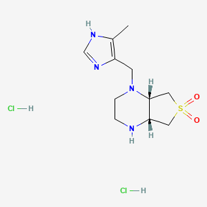 molecular formula C11H20Cl2N4O2S B1383885 (4aR,7aS)-1-[(4-甲基-1H-咪唑-5-基)甲基]八氢噻吩并[3,4-b]吡嗪 6,6-二氧化物二盐酸盐 CAS No. 2173052-44-1