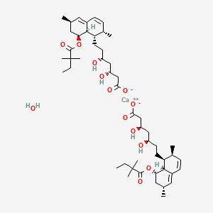 calcium;(3R,5R)-7-[(1S,2S,6R,8S,8aR)-8-(2,2-dimethylbutanoyloxy)-2,6-dimethyl-1,2,6,7,8,8a-hexahydronaphthalen-1-yl]-3,5-dihydroxyheptanoate;hydrate