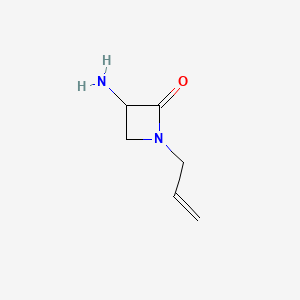 molecular formula C6H10N2O B13838957 2-Azetidinone, 3-amino-1-(2-propenyl)- 