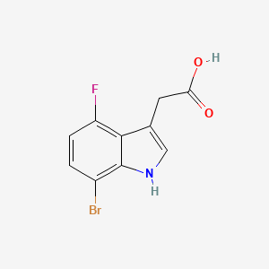 molecular formula C10H7BrFNO2 B1383896 2-(7-bromo-4-fluoro-1H-indol-3-yl)acetic acid CAS No. 1227496-22-1