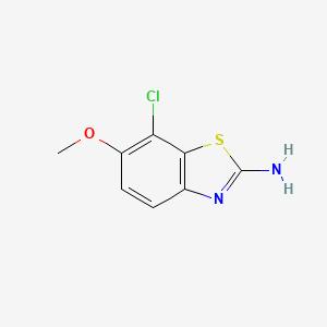 molecular formula C8H7ClN2OS B13838975 2-Benzothiazolamine, 7-chloro-6-methoxy- 