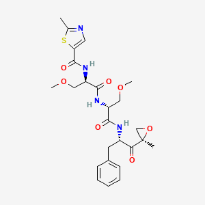 N-[(2R)-3-methoxy-1-[[(2R)-3-methoxy-1-[[(2S)-1-[(2R)-2-methyloxiran-2-yl]-1-oxo-3-phenylpropan-2-yl]amino]-1-oxopropan-2-yl]amino]-1-oxopropan-2-yl]-2-methyl-1,3-thiazole-5-carboxamide