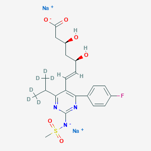 molecular formula C21H24FN3Na2O6S B13838992 N-Desmethyl Rosuvastatin-d6 Disodium Salt 