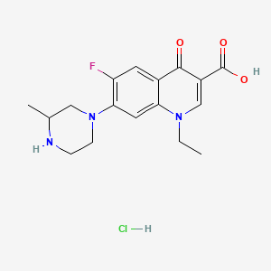 molecular formula C17H21ClFN3O3 B13839029 1,4-Dihydro-1-ethyl-6-fluoro-7-(3-methyl-1-piperazinyl)-4-oxo-3-quinolinecarboxylic acid HCl CAS No. 98079-48-2