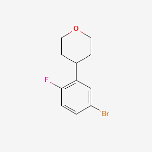 molecular formula C11H12BrFO B1383904 4-(5-Bromo-2-fluorophenyl)tetrahydro-2H-pyran CAS No. 1695955-41-9