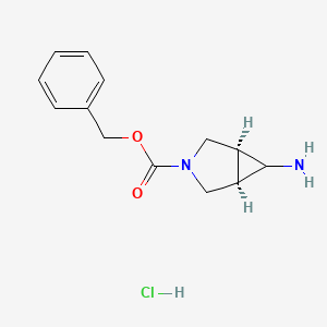 molecular formula C13H17ClN2O2 B1383912 (Meso-1R,5S,6S)-Benzyl 6-Amino-3-Azabicyclo[3.1.0]Hexane-3-Carboxylate Hydrochloride CAS No. 1454648-83-9
