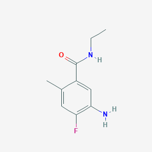 molecular formula C10H13FN2O B1383918 5-Amino-N-ethyl-4-fluoro-2-methylbenzamide CAS No. 1863868-73-8
