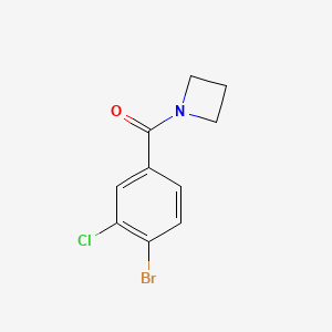 molecular formula C10H9BrClNO B1383925 1-(4-溴-3-氯苯甲酰)吖啶 CAS No. 1864535-80-7