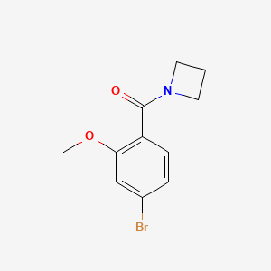 molecular formula C11H12BrNO2 B1383926 1-(4-溴-2-甲氧基苯甲酰)吖啶 CAS No. 1872981-38-8