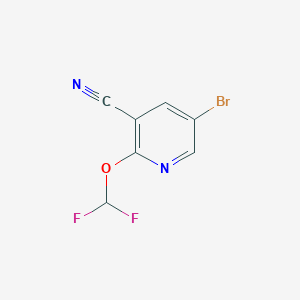 molecular formula C7H3BrF2N2O B1383940 5-Bromo-2-(difluoromethoxy)nicotinonitrile CAS No. 1805580-90-8
