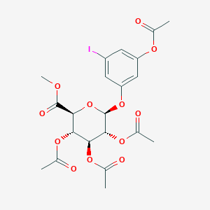 molecular formula C21H23IO12 B13839428 3-(Acetyloxy)-5-iodophenol-2',3',4'-tri-O-acetyl-b-D-glucuronide Methyl Ester 