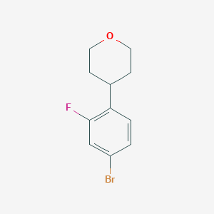molecular formula C11H12BrFO B1383946 4-(4-Bromo-2-fluorophenyl)tetrahydro-2H-pyran CAS No. 1934433-75-6