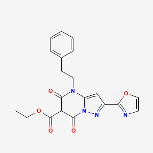 Ethyl 2-(oxazol-2-yl)-5,7-dioxo-4-phenethyl-4,5,6,7-tetrahydropyrazolo[1,5-a]pyrimidine-6-carboxylate