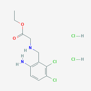 N-[(6-Amino-2,3-dichlorophenyl)methyl]glycine Ethyl Ester Dihydrochloride; Ethyl (2-Amino-5,6-dichlorobenzyl)aminoacetate Dihydrochloride; Ethyl N-(6-Amino-2,3-dichlorobenzyl)glycine Dihydrochloride; USP Anagrelide Related Impurity A Dihydrochloride