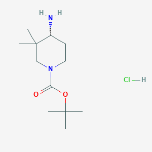 molecular formula C12H25ClN2O2 B1383950 (R)-4-氨基-3,3-二甲基-哌啶-1-羧酸叔丁基酯盐酸盐 CAS No. 1965314-71-9