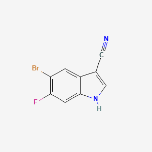 molecular formula C9H4BrFN2 B1383954 5-溴-6-氟-1H-吲哚-3-碳腈 CAS No. 2090308-30-6