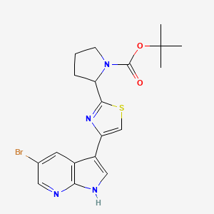 tert-butyl 2-[4-(5-bromo-1H-pyrrolo[2,3-b]pyridin-3-yl)-1,3-thiazol-2-yl]pyrrolidine-1-carboxylate