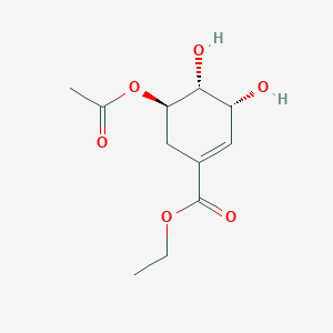 molecular formula C11H16O6 B1383958 Ethyl (3R,4R,5R)-5-acetyloxy-3,4-dihydroxycyclohexene-1-carboxylate CAS No. 1446467-08-8