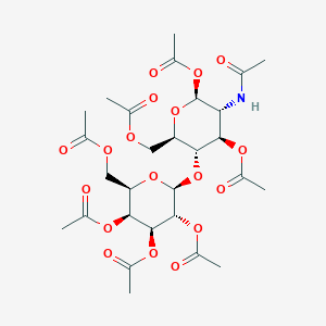 [(2R,3S,4R,5R,6S)-5-acetamido-4,6-diacetyloxy-3-[(2S,3R,4S,5S,6R)-3,4,5-triacetyloxy-6-(acetyloxymethyl)oxan-2-yl]oxyoxan-2-yl]methyl acetate