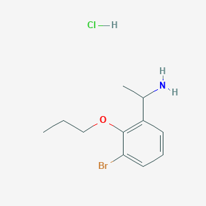 molecular formula C11H17BrClNO B1383977 1-(3-Bromo-2-propoxyphenyl)-ethylamine hydrochloride CAS No. 2208274-50-2