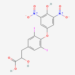 molecular formula C15H10I2N2O9 B13839913 3-[4-(4-Hydroxy-3,5-dinitrophenoxy)-3,5-diiodophenyl]-lactic Acid 