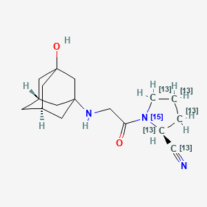 (2S)-1-[2-[[(5S,7R)-3-hydroxy-1-adamantyl]amino]acetyl](2,3,4,5-13C4,115N)azolidine-2-carbonitrile