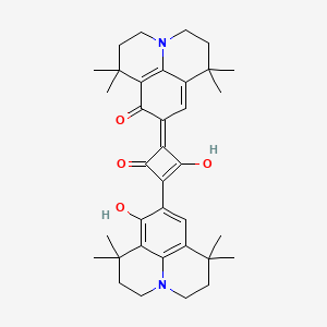 B1384001 (7E)-7-[2-hydroxy-3-(6-hydroxy-4,4,10,10-tetramethyl-1-azatricyclo[7.3.1.05,13]trideca-5,7,9(13)-trien-7-yl)-4-oxocyclobut-2-en-1-ylidene]-4,4,10,10-tetramethyl-1-azatricyclo[7.3.1.05,13]trideca-5(13),8-dien-6-one CAS No. 358727-55-6