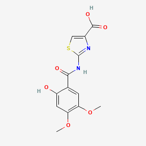 molecular formula C13H12N2O6S B13840011 2-[(2-hydroxy-4,5-dimethoxybenzoyl)amino]-1,3-thiazole-4-carboxylic acid 