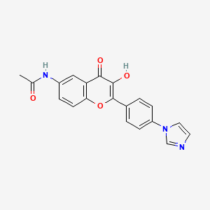 N-[3-hydroxy-2-(4-imidazol-1-ylphenyl)-4-oxochromen-6-yl]acetamide