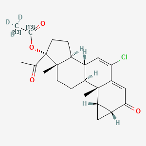 molecular formula C24H29ClO4 B13840035 Cyproterone Acetate-13C2,d3 