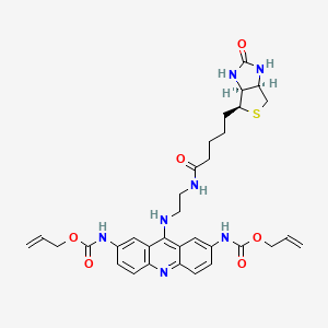 prop-2-enyl N-[9-[2-[5-[(3aS,4S,6aR)-2-oxo-1,3,3a,4,6,6a-hexahydrothieno[3,4-d]imidazol-4-yl]pentanoylamino]ethylamino]-7-(prop-2-enoxycarbonylamino)acridin-2-yl]carbamate