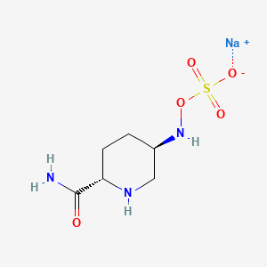 molecular formula C6H12N3NaO5S B13840078 5R-(N-Sulfonyloxy)amino L-Pipecolic Amide Sodium Salt 