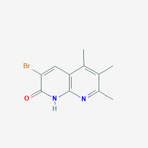 molecular formula C11H11BrN2O B1384012 3-溴-5,6,7-三甲基-1,2-二氢-1,8-萘啶-2-酮 CAS No. 2140326-65-2