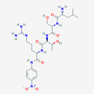 molecular formula C25H41N9O8 B13840170 (R)-2-amino-N-((S)-1-((2S,3R)-1-((S)-5-guanidino-1-(4-nitrophenylamino)-1-oxopentan-2-ylamino)-3-hydroxy-1-oxobutan-2-ylamino)-3-hydroxy-1-oxopropan-2-yl)-4-methylpentanamide 