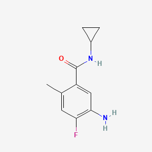 molecular formula C11H13FN2O B1384022 5-氨基-N-环丙基-4-氟-2-甲基苯甲酰胺 CAS No. 1855130-50-5