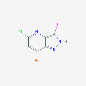 molecular formula C6H2BrClIN3 B1384026 7-溴-5-氯-3-碘-1H-吡唑并[4,3-b]吡啶 CAS No. 2170597-74-5