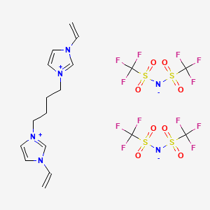 molecular formula C18H20F12N6O8S4 B1384029 3,3'-(丁烷-1,4-二基)双(1-乙烯基-3-咪唑鎓)双(三氟甲磺酰)酰亚胺 CAS No. 1312310-16-9