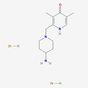 molecular formula C13H23Br2N3O B1384031 2-[(4-氨基哌啶-1-基)甲基]-3,5-二甲基吡啶-4-醇二氢溴化物 CAS No. 2173101-29-4