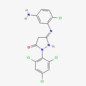 molecular formula C15H10Cl4N4O B1384035 3-((5-氨基-2-氯苯基)氨基)-1-(2,4,6-三氯苯基)-1H-吡唑-5(4H)-酮 CAS No. 53411-33-9