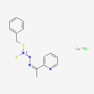 copper;benzylsulfanyl-[(Z)-1-pyridin-2-ylethylidenehydrazinylidene]-sulfidoazanium;chloride