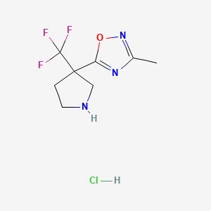 molecular formula C8H11ClF3N3O B1384051 3-Methyl-5-[3-(trifluoromethyl)pyrrolidin-3-yl]-1,2,4-oxadiazole hydrochloride CAS No. 2060039-97-4