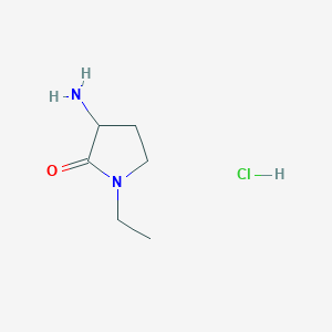 molecular formula C6H13ClN2O B1384055 3-氨基-1-乙基吡咯烷-2-酮盐酸盐 CAS No. 2059932-38-4