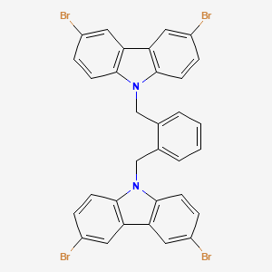 molecular formula C32H20Br4N2 B1384057 1,2-Bis[(3,6-dibromo-9H-carbazol-9-yl)methyl]benzene CAS No. 222166-46-3