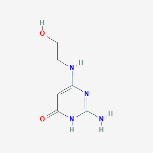 molecular formula C6H10N4O2 B1384065 2-氨基-6-[(2-羟乙基)氨基]嘧啶-4(1H)-酮 CAS No. 1077-04-9