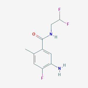 molecular formula C10H11F3N2O B1384066 5-氨基-N-(2,2-二氟乙基)-4-氟-2-甲基苯甲酰胺 CAS No. 1877578-00-1