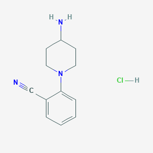 molecular formula C12H16ClN3 B1384075 2-(4-氨基哌啶-1-基)苯甲腈盐酸盐 CAS No. 2060037-57-0